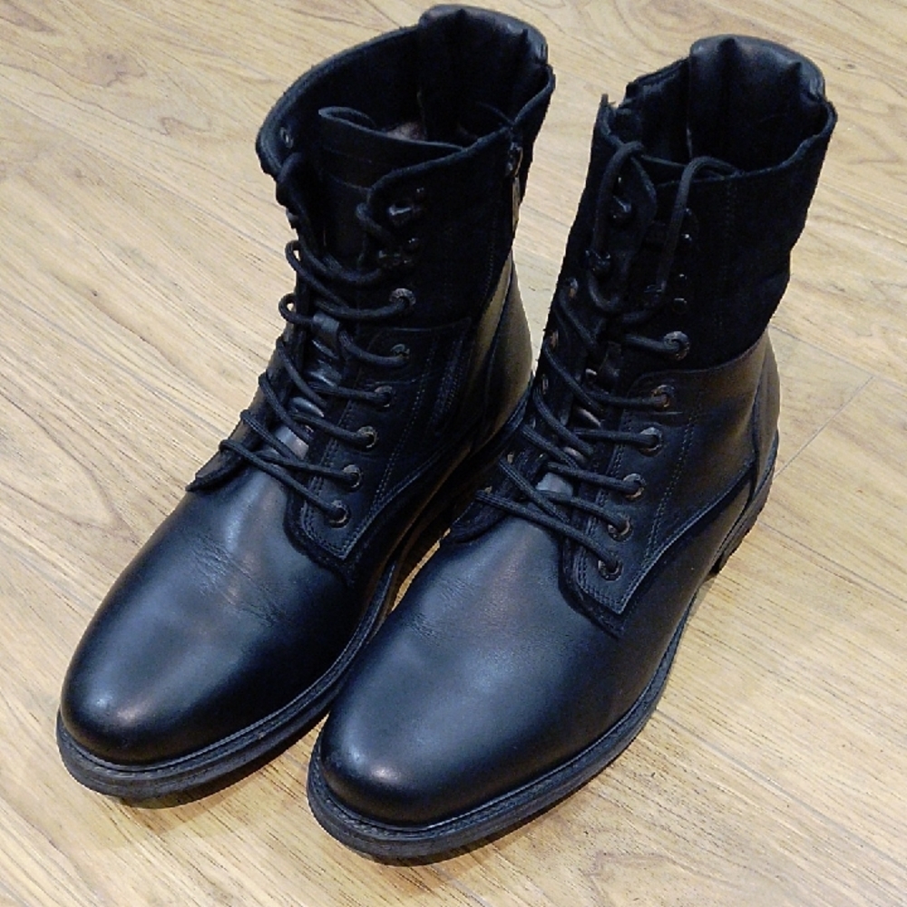 Pajar Men's Black Leather Lace-Up Boots